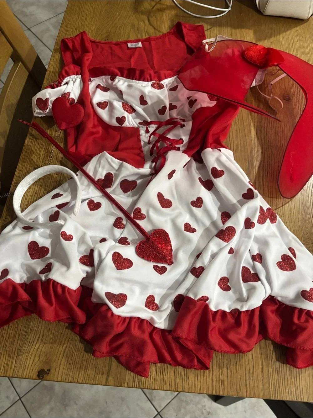Spirit Cupid Cutie Costume in Red and White